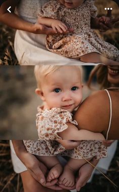 a woman holding a baby in her arms