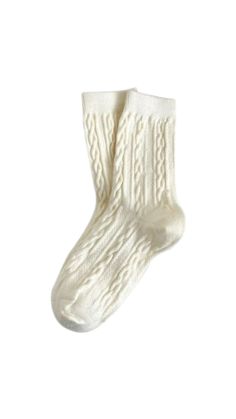 Cable Knit Socks, Wishlist 2024, White Socks, Long Socks, White Sock, Knit Socks, Christmas List, Sock Shoes, Knitting Socks