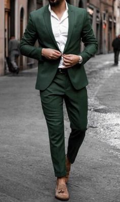 MEN GREEN SUIT - Men Green Tuxedo - Green Wedding Suit - Tuxedo Two Piece - Elegant Green Tuxedo - Slim Fit Suit - Suit For Gift - Suit for Men - Suit for Christmas Listing Include (Coat + Pant) Fabric :- Premium Color :- Green Dry Clean Recommended The suit is for wedding, Party, Proms, and Etc Express Shipping to world-wide but Remote Area May Take Longer Little color variation may possible due to photography and lights Bottle Green Suit Men, Proportion Design, Suit For Prom, Green Suit Men, Mens Wedding Suits, Green Wedding Suit, Wedding Suits Groomsmen, Jodhpuri Suit, Formal Clothes