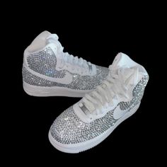 Welcome, Nike Airforce 1’s High Tops With Luxe Crystal Diamonds Full Coverage Design, Made To Last Permanent Design! Colours:Crystal Diamond All Colours Available Please See Colour Chart Attached, Brand New In Box Nike Airforce 1’s High Tops Sizes In Usa Women’s 6 6.5 7 7.5 8 8.5 9 9.5 10 10.5 11 11.5 12 12.5 13 Comes With Original & Ribbon Laces To Order; Can Also Be Made In Black Please See Colour Chart Attached To Change Colour Way Or Add Additional Colours Please Add To Bundle For Any Change Nike Blazers 77, Nike Red Sneakers, Future Bedroom, Nike Air Force 1s, Ribbon Laces, Usa Women, Nike Airforce 1, Pink Running Shoes, Colour Chart