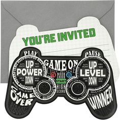 a video game controller birthday card with the words, you're invented