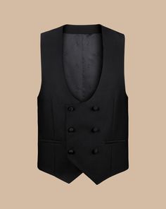 Dinner Suit Double Breasted Waistcoat - Black | Men's Charles Tyrwhitt Dinner Suit Double Breasted Waistcoat - Black Size w36 Wool Black Suit Double Breasted Men, Tuxedo Double Breasted, Suit Double Breasted, Charles Tyrwhitt Shirt, Double Breasted Tuxedo, Double Breasted Vest, Prom Outfit, Black Waistcoat, Double Breasted Waistcoat