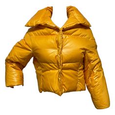 modal Yellow Spring Puffer Jacket, Gold Long Sleeve Outerwear For Streetwear, Casual Fitted Gold Outerwear, Gold Fitted Casual Outerwear, Yellow Casual Puffer Jacket For Spring, Yellow Casual Spring Puffer Jacket, Casual Yellow Puffer Jacket With Pockets, Casual Yellow Puffer Jacket For Spring, Casual Yellow Spring Puffer Jacket