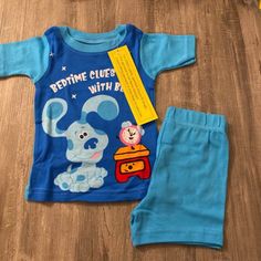 New Blues Clues & You Pajamas, Size 18 Months Blue Cotton Bedtime Sets, Cute Light Blue Bedtime Sets, Playful Light Blue Sleepover Sets, Playful Blue Sleepwear For Loungewear, Playful Blue Sleepwear For Sleepovers, Cute Blue Loungewear Sets, Cute Blue Sets For Sleepover, Cute Blue Playwear Sets, Playful Blue Cotton Sleepwear