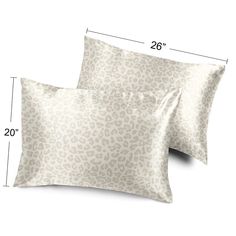 two pillows are shown with measurements for each pillow