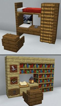 two different views of the same room in minecraft