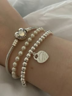 Tiffany Bracelet Stack, Tiffany Bracelet, Dream Bracelet, Jewelry Aesthetic, Bracelet Pearl