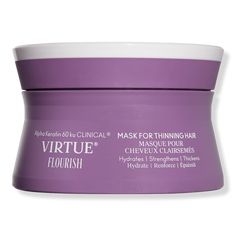 Flourish Thickening & Hydrating Mask for Thinning Hair - Virtue | Ulta Beauty Beta Vulgaris, Salvia Hispanica, Red Clover, Patchouli Essential Oil, Hair Cleanse, Promote Healthy Hair Growth, Aromatic Herbs, Hydrating Mask, Scalp Care