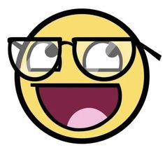 a yellow smiley face with glasses on it