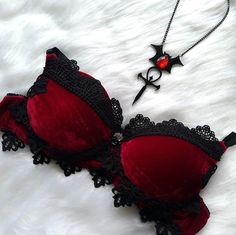 Tattoo Decor, Velvet Lingerie, Goth Clothes, Cute Lingerie, Dark Tattoo, Gothic Home, Lingerie Outfits, Pretty Lingerie