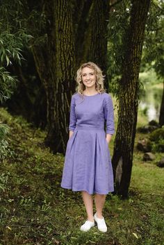 Linen Mother of the Bride Dress Flax Dress Lavender Dress - Etsy Lindy Hop Dress, Linen Gown, Linen Wedding Dress, Jazz Dress, Vestidos Retro, Lindy Hop, Linen Dress Women, Lavender Dresses, Summer Linen Dresses