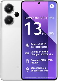 Xiaomi REDMI Note 13 Pro Plus 5G White, Ecran de 6.67'', Smartphone Débloqué, - Promo-market Stables