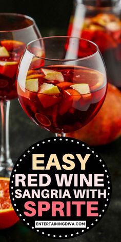 an easy red wine sangria with sprite