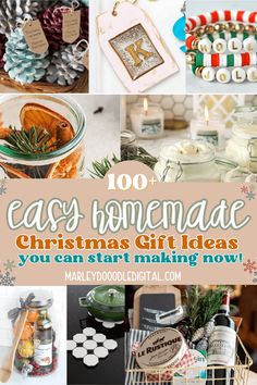 christmas gift ideas that are easy to make and great for the holiday season, including homemade gifts