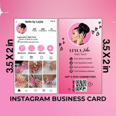 the instagram business card is designed to look like a woman's nails