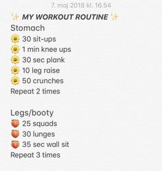 the workout routine is shown with an orange and yellow star on it's left side