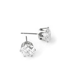 Silver Crystal 9mm Cubic Zirconia Round Shaped Stud Earrings Classic Nickel-free Cubic Zirconia Earrings, Gold Crystal, Silver Crystal, Jewelry Store, Online Fashion, Jewelry Stores, Cubic Zirconia, Fashion Jewelry, Stud Earrings