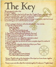 A two page spread for a BoS:  Make a Key to Open & Close the Magikal Space Keep a record in the BoS You can use this method to create other Magikal objects - Pinned by The Mystic's Emporium on Etsy Keys In Witchcraft, Key Spell, Key Magic, Hoodoo Conjure Rootwork, Energy Circles, Shadow Book, Protection Sigils, Goddess Magick