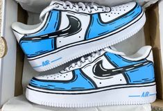 These are cool cartoon air force 1s Custom Nike Air Force 1, Custom Nike Air Force, Custom Sneakers Diy, Custom Shoes Diy, Diy Sneakers, Nike Shoes Air Force, Custom Nike Shoes, All Nike Shoes, Custom Air Force 1