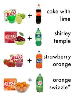 orange juice and other drinks are labeled in the following words to help you understand what it is