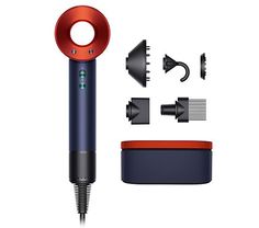 Dyson Supersonic Hair Dryer in Prussian Blue Topaz - QVC.com Supersonic Hair Dryer, Thick Coarse Hair, Dyson Supersonic, Prussian Blue, Wide Tooth Comb, Topaz Color, Coarse Hair, Defined Curls, Heat Damage