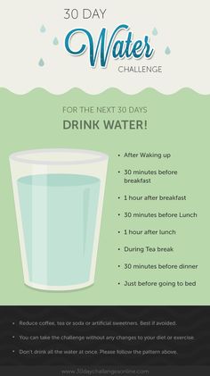 30 Day Water Challenge, Water Challenge, Lose 20 Pounds, Detox Drinks, Diet Tips, Workout Challenge