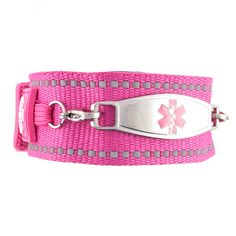 The Pink Universal medical ID bracelet is perfect for your active lifestyle. A big plus to this sporty medical alert bracelet is the metal does not touch your skin. Ideal for those allergic to metals! We offer 3 sizes in this bracelet, and they are adjustable with a Velcro closure. * FREE ENGRAVING and FAST SHIPPING* This listing is for one bracelet and one medical ID tag. The ID tag is available in multiple colors in the star of life symbol(The colors do not indicate a specific medical conditio Medical Alert Jewelry, Medical Alert Bracelet, Medical Id Bracelets, Medic Alert Bracelets, Medical Bracelet, Reno Nv, Life Symbol, Medical Alert, Id Bracelets