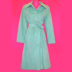 No Haggling Length-50,Bust-42,Waist-36,Hips-44 1970s 70s Pastel Light Sears Sage Seafoam Green Trench Coat Size Medium 8 10 Large Long Maxi Winter Jacket Pockets Belt Belted Lined Lining Mint Faux Suede Plush Velour Velvet.Machine Wash Vintage Spring Outerwear For Work, Vintage Outerwear For Spring Workwear, Retro Belted Outerwear For Work, Vintage Spring Outerwear For Daywear, Vintage Outerwear For Spring Daywear, Retro Spring Workwear Outerwear, Vintage Fitted Outerwear For Daywear, Spring Retro Lined Outerwear, Fitted Vintage Outerwear For Daywear