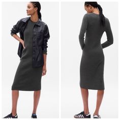 Gap Cashsoft Midi Sweater Dress. Color Charcoal Grey. Size Medium. Casual Midi Sweater Dress For Work, Casual Bodycon Midi Dress For Fall, Casual Stretch Midi Dress For Fall, Casual Winter Bodycon Dress For Work, Casual Winter Bodycon Dress, Casual Fitted Midi Dress For Winter, Casual Bodycon Dress For Work In Fall, Fitted Casual Midi Dress For Winter, Casual Stretch Dresses By Gap