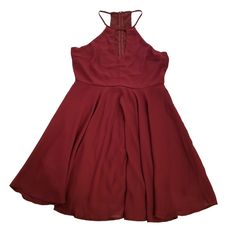 Lulus Women's Size M Burgundy Sleeveless Keyhole Neckline Fit & Flare Dress. Please View The Photos. Thank You! Measurements: Chest - 32 In Front Length - 34.5 In Back Length - 34.5 In Box #5 Red Sleeveless Mini Dress With Back Zipper, Sleeveless Halter Dress With Keyhole Back For Party, Red Sleeveless Halter Dress For Date Night, Red Halter Neck Sleeveless Dress For Night Out, Sleeveless Mini Dress With Keyhole Back, Spring Sleeveless Halter Dress With Back Zipper, Sleeveless Halter Dress With Back Zipper For Spring, Red Sleeveless Lined Mini Dress, Burgundy Sleeveless Summer Dress