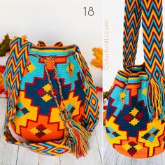 Colorful & unique crochet bag in Boho Chic style, featuring a beautiful color combination of Yellow, Turquoise, Burgundy (Dark Red), Navy Blue, and Orange. Perfect colors for Fall or Summer! Very lightweight, durable and comfortable to carry on. Wear it as a cross-body or shoulder bag. This stunning bohemian bag is perfect for a casual day, as a beach/pool accessory or as a complement to your sports outfit. Details: Bucket Style Crochet Bag Traditional indigenous symbology pattern. Matching Bohemian Multicolor Bucket Bag For Beach, Bohemian Crochet Bucket Bag For Travel, Multicolor Crochet Bucket Bag For Festivals, Multicolor Bucket Crochet Bag For Festivals, Blue Bohemian Bucket Bag For Travel, Multicolor Crochet Bucket Bag, Multicolor Crochet Travel Bag With Braided Handles, Handwoven Orange Crochet Bag For Travel, Multicolor Woven Crochet Bag For Festival