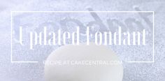 an egg is shown with the words updated fondant in white overlaying it