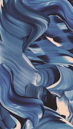 an abstract painting with blue and white swirls in the middle, as if it were liquid paint