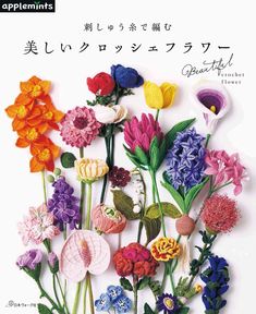 an image of flowers made out of crochet on the cover of a magazine