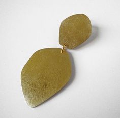 Yellow Gold Leaf-shaped Brass Earrings, Gold Leaf-shaped Single Earring, Gold Single Leaf-shaped Earring, Minimalist Gold Leaf Earrings, Handmade Gold Leaf Earrings, Earrings Double, Earrings Inspiration, Metal Sheet, Bronze Metal