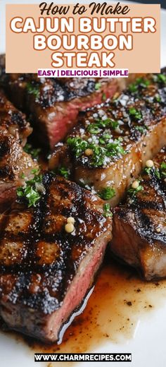 Cajun Butter Bourbon Steak Cajun Butter Bourbon Steak, Steak Recipes For Dinner, Butter Bourbon, Bourbon Steak, London Broil Recipes, Skirt Steak Recipes, Cajun Butter, Cajun Sauce, Spiced Butter