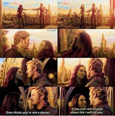 an image of the avengers movie scene with thor and his daughter, who is talking to each