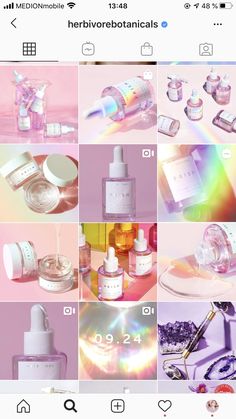 an instagram page with various products on it