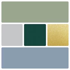 several different shades of green and grey with gold foil on the bottom one is white