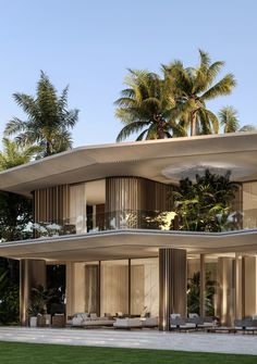 Modern Villa Facade, Waterfall Architecture, Home Designs Exterior, Resort Architecture, Opulent Interiors, Sleek Furniture, Peaceful Home, Modern Beach House