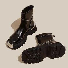 Botega Venetta Boots, Funky Boots, Pu Boots, Platform Heels Boots, Botas Chelsea, Women Platform Shoes, Black Platform Heels, Accessories Bags Shoes, Shoes Boots Ankle