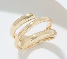 Crafted from 14K gold, this elegant, wrap-style ring is a gorgeous accent piece, ready to take your everyday ensembles to the next level. From David Markstein. Chic Yellow Gold Open Band Jewelry, Modern Open Bypass Ring For Formal Occasions, Modern Open Bypass Ring For Formal Events, Modern Bypass Open Ring For Formal Occasions, Chic Formal Jewelry With Open Band, Chic Formal Open Band Jewelry, Elegant Double Band Yellow Gold Jewelry, Elegant Yellow Gold Double Band Jewelry, Modern Twist Bypass Ring For Formal Occasions