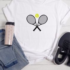 Tennis Racket Cotton Short Sleeve T-shirt For Tennis, White Graphic Tennis T-shirt, White Graphic Print Tennis T-shirt, Graphic Tee T-shirt For Tennis, Short Sleeve, Graphic Tee T-shirt For Tennis, Graphic Tee T-shirt For Tennis With Short Sleeves, Graphic Tee With Letter Print For Tennis, Graphic Tee Short Sleeve T-shirt For Tennis, Cotton Short Sleeve Tennis T-shirt