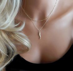 Pepper Necklace, Italian Horn Necklace, Italian Horn, Gold Lariat Necklace, Jupiter Fl, Horn Necklace, Horn Pendant, Protection Necklace, Chili Pepper