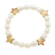 Add some star-studded shine to your wrist with our Sarah Star Bracelet. The delicate pearl accents add a touch of elegance to this playful, yet stylish accessory! Details METAL: Base Metal With Worn Gold Plating MATERIAL: Baroque Pearls SIZE: Stretch - One Size Fits Most Star Bracelets, Preppy Jewelry, Jewelry Accessories Ideas, Ivory Pearl, Stacked Jewelry, Star Bracelet, Jewelry Lookbook, Pearl Set, Girly Jewelry