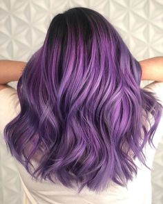 Purple Hair Streaks, Bright Purple Hair, Purple Grey Hair, Purple Hair Highlights, Purple Balayage, Light Purple Hair, Dark Purple Hair