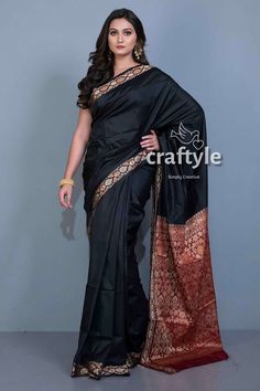 This is an exclusive pashmina silk saree which comes along with running blouse piece. This beautiful pashmina work saree design has rich pallu, perfect as party wear or fesive wear as well wedding wear attires. The saree style is simple yet gorgeous which allows you to be comfortable while draping it and carrying it throughout the day. Saree Length : 5.5 Mtr Blouse Piece Length : 0.8 Mtr Fabric : Blended Silk Wash Care : Dry Clean Elegant Jamawar Pre-draped Saree For Eid, Elegant Pre-draped Jamawar Saree With Pallu, Elegant Handloom Pre-draped Saree For Celebration, Pre-draped Handloom Jamawar Saree, Elegant Fitted Pre-draped Saree In Katan Silk, Elegant Black Handloom Blouse Piece, Elegant Pre-draped Handloom Saree For Navratri, Elegant Fitted Jamawar Saree, Elegant Semi-stitched Jamawar Pre-draped Saree