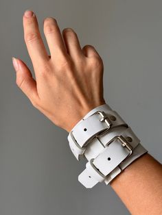 Leather Bracelets for Women Cuffs Adjustable Custom Fit Stylish Accessory for Everyday Fashion by VOLKUSA on Etsy Adjustable White Leather Bracelet, Adjustable White Leather Bracelets, Leather Strap Cuff Bracelet For Everyday, Leather Jewelry With Wrist Strap For Everyday Wear, Ring Der O, Profile Header, Leather Bracelets, Bracelets For Women, Arm Candy