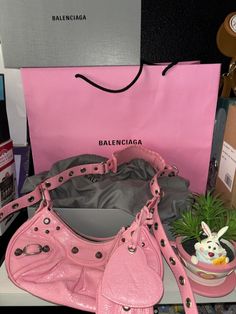 Balenciaga Le Cagole Pink XS bag Retail $2200 from Sals have receipt upon purchase. Comes with original box & bag, cannot find cards just receipt. Payment due upon auction end, Final sale. Pink Balenciaga Bag, Balenciaga Purse, Pink Balenciaga, Payment Due, Expensive Bag, Balenciaga Bag, Box Bag, Pink Leather, Pink Bag