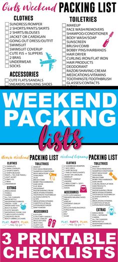 the ultimate packing checklist for travel and backpacking in 3 easy - to - use printables